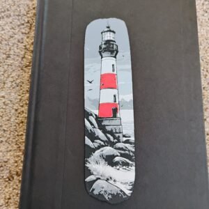 Striped Lighthouse with Water Splash